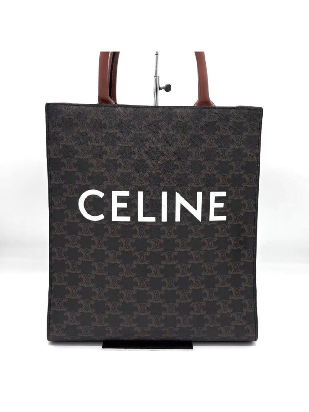 Celine Small Vertical Cabas Triomphe Canvas Tote Bag